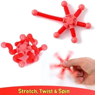 NUTTY TOYS Pop Tubes Fidget Spinner for Stress Relief