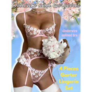 Kaei&Shi Floral Lace Bridal Lingerie Set for Special Nights