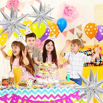 ZAKVOOR 60 Pcs Silver Star Balloons for Parties