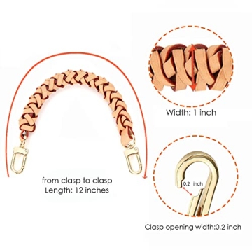 Premium Vachetta Leather Braided Handle Strap for Luxury Bags