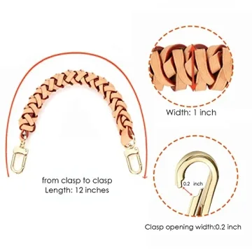 Premium Vachetta Leather Braided Handle Strap for Luxury Bags