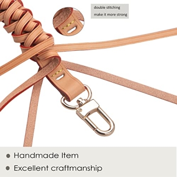 Premium Vachetta Leather Braided Handle Strap for Luxury Bags