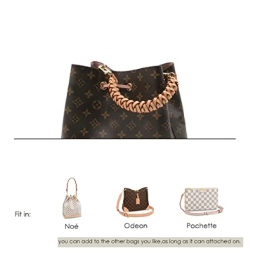 Premium Vachetta Leather Braided Handle Strap for Luxury Bags