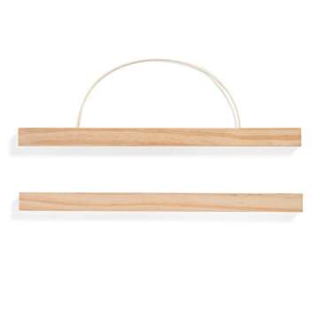 Wooden Frameless Poster Hanger, 11 inch Wide | DIY Magnetic Snap Fit Hanging Frame for your Art, Photos, Prints, Pictures, Paintings