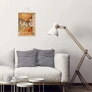 Wooden Frameless Poster Hanger, 11 inch Wide | DIY Magnetic Snap Fit Hanging Frame for your Art, Photos, Prints, Pictures, Paintings