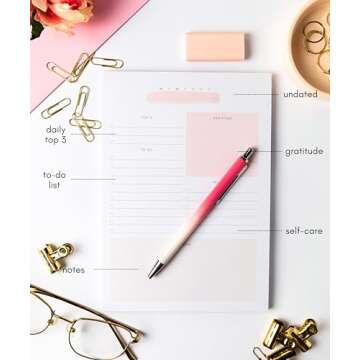 Daily To Do List Notepad – Daily Planner Undated, Daily Work Planner and Productivity Planner – 50-Pg To Do List Notebook for Work, Daily To Do Planner Pad – 8.3”x 5.8” Daily Planner Notepad