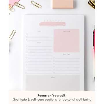 Daily To Do List Notepad – Daily Planner Undated, Daily Work Planner and Productivity Planner – 50-Pg To Do List Notebook for Work, Daily To Do Planner Pad – 8.3”x 5.8” Daily Planner Notepad