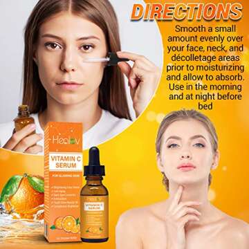 Vitamin C Serum for Glowing Skin, 1oz Dropper Bottle – Cleansing Face Serum Anti Aging Spot Corrector Antioxidant Youth Glow Beauty Oil – Complexion Corrector, Cleanser, Smoother