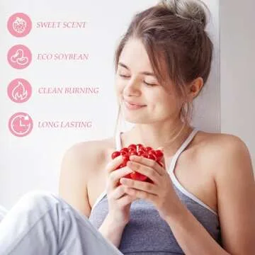 Laffact Heart Shape Candle Berry Scent, Easter Love Red Bubble Candle from Organic Soy Wax in Cube Shape Gift for Her, Bathroom Home Dinner Aesthetic Decor Present for Your Love