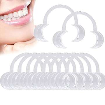 10 Pieces (Size M) C-Shape Cheek Retractor, Disposable Mouth Opener for Dental Teeth Whitening Mouth...