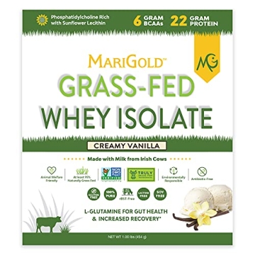 MariGold Grass-Fed Whey Protein Isolate Powder - Creamy Vanilla