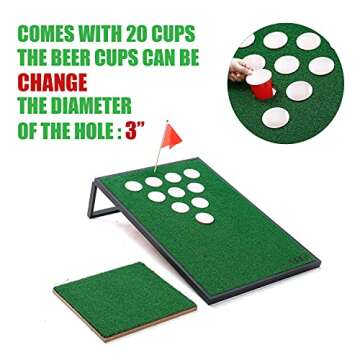 OOFIT Cornhole Set Combined Beer Pong Game, Cornhole Game Boards, Backyard Fun Game for Tailgate, Pa...