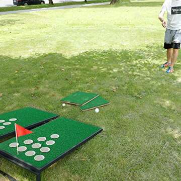 OOFIT Cornhole Set Combined Beer Pong Game, Cornhole Game Boards, Backyard Fun Game for Tailgate, Party, Office, Backyard - Black