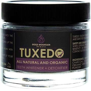 Tuxedo Activated Charcoal Teeth Whitening Charcoal Powder - All Natural Whitening Toothpaste with Ca...