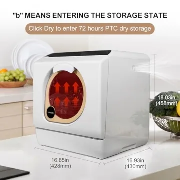 LINGXI Portable Countertop Dishwasher with Dryer