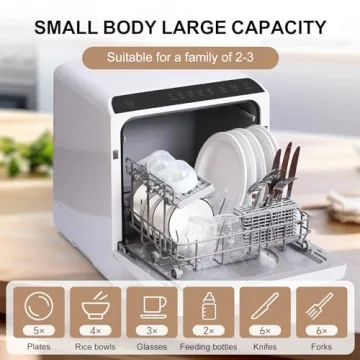 LINGXI Portable Countertop Dishwasher with Dryer