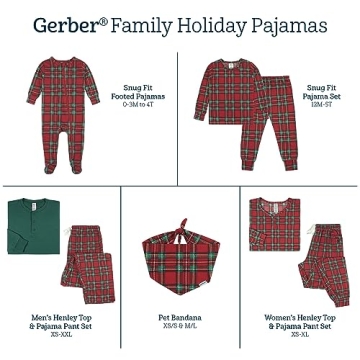 Gerber Baby Women's Holiday Matching Pajamas - Red Plaid