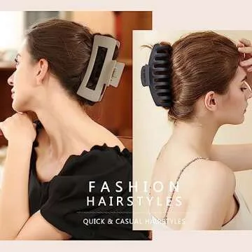 TOCESS 8 Pack Neutral Big Hair Claw Clips for Women Large Claw Clip for Thin Thick Curly Hair 90's Strong Hold 4.33 Inch Nonslip Matte Jumbo Hair Clips