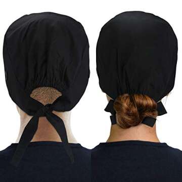 ABAMERICA Working Caps with Button and Sweatband, Adjustable Working Hats for Women Men, One Size (Tie Back or Toggle)