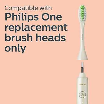 Philips One by Sonicare Rechargeable Toothbrush, Brush Head Bundle, Snow, BD1004/AZ