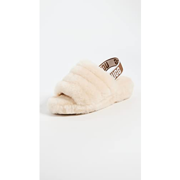 UGG Women's Fluff Yeah Slide Slipper, Natural, 9