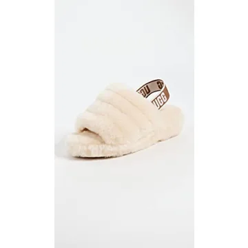 UGG Women's Fluff Yeah Slide Slipper, Natural, 9