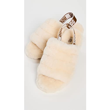 UGG Women's Fluff Yeah Slide Slipper, Natural, 9