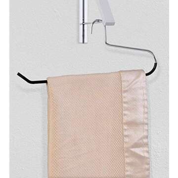 Blanket Hangers Set of 6 Heavy Duty Stainless Steel Hanger with Black Vinyl Nonslip Coating - Great for Closet Storage of Quilts, Comforters, Bedding, Table Cloths, Towels, Rugs and Sleeping Bags