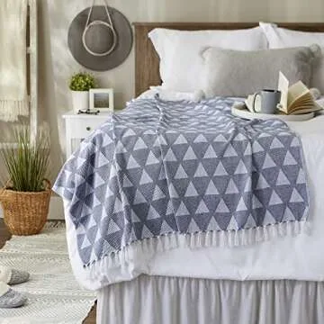 DII Decorative Triangle Woven Throw - Cozy and Chic Home Accent
