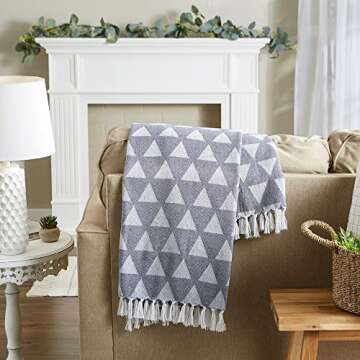 DII Decorative Triangle Woven Throw - Cozy and Chic Home Accent