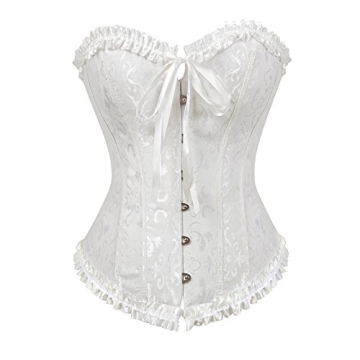Womens Corset Tops for Women Waist Trainer Belt Plus Size Lingerie White Corsets Bustier S