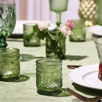 Vintage Green Candle Holders for Weddings and Decor