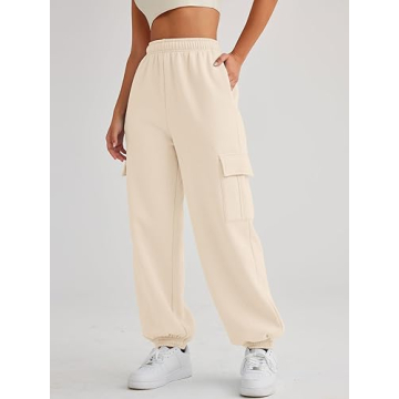 AUTOMET Cargo Sweatpants - High Waist Joggers with Pockets