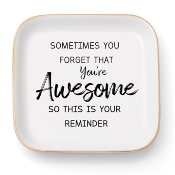 KAIDILA Inspirational Gifts for Women Jewelry Dish, Sometimes You Forget You're Awesome Gifts for He...