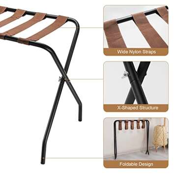OFIDELITY Luggage Racks – Durable 2 Pack Suitcase Stand