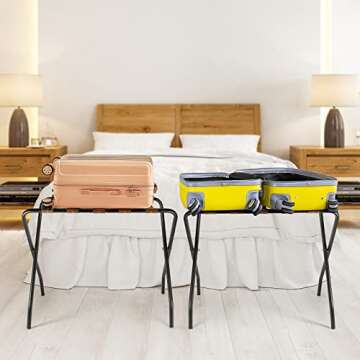 OFIDELITY Luggage Racks – Durable 2 Pack Suitcase Stand