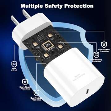 Phone Charger Fast Charging for iPhone 16/15/14/13/12/11: 30W Fast Charger Block with 6FT 2-in-1 C to USB C & Lightning Cable for All i Phone, iPad, Android, Perfect for Users Upgrading