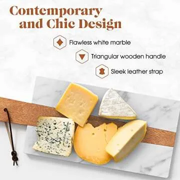 Elegant Marble Cutting Board for Cheeses and Charcuterie