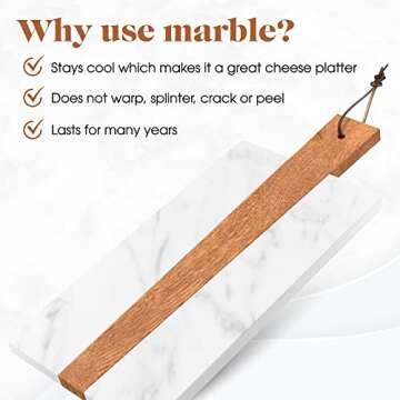 Elegant Marble Cutting Board for Cheeses and Charcuterie