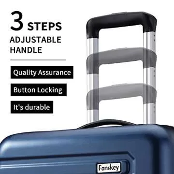 Fanskey 3 Piece Luggage Set with Spinner Wheels