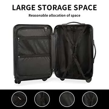 Fanskey 3 Piece Luggage Set with Spinner Wheels