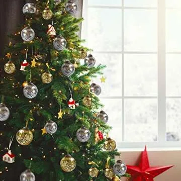 Set of 4 Silver Mercury Glass Ornaments (3.15" Antique Embossed Ball) Perfect for Christmas Tree, Hanging Holiday Decoration, Gifts & Home Decor