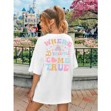 Magic Kingdom Shirt for Women: Funny Castle Graphic Tees for Holidays