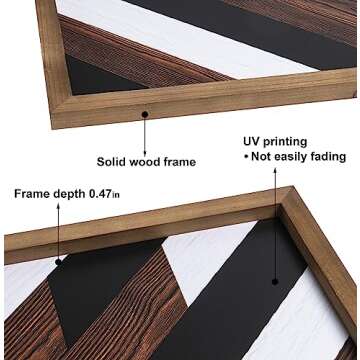 flangairy Aztec Wall Decor 3pcs, Wooed Western Wall Art, Native American Tribal Southwestern Boho Li...