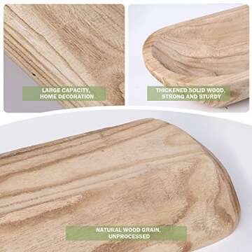 Athaliah Wooden Dough Bowl - Handcrafted Rustic Decor