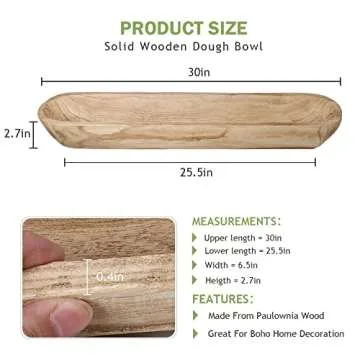 Athaliah Wooden Dough Bowl - Handcrafted Rustic Decor