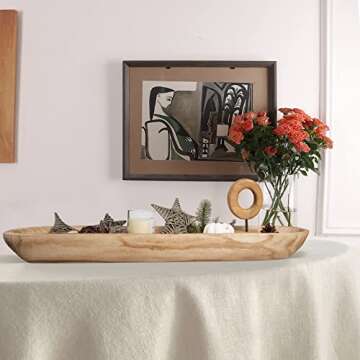 Athaliah Wooden Dough Bowl - Handcrafted Rustic Decor