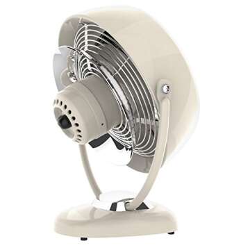 Vornado VFAN Sr. Vintage Fan | Large Retro Metal Air Circulator for Cooling & Decor | 3 Speeds, Adjustable Tilt | Vintage White