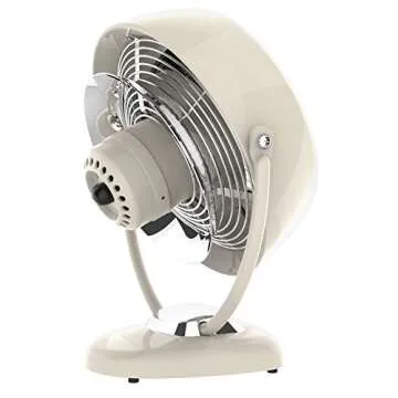 Vornado VFAN Sr. Vintage Fan | Large Retro Metal Air Circulator for Cooling & Decor | 3 Speeds, Adjustable Tilt | Vintage White