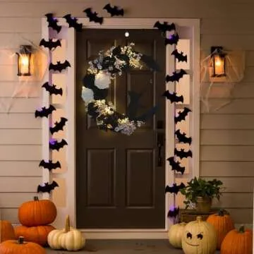 Charming Moon Cat Halloween Wreath for Front Door